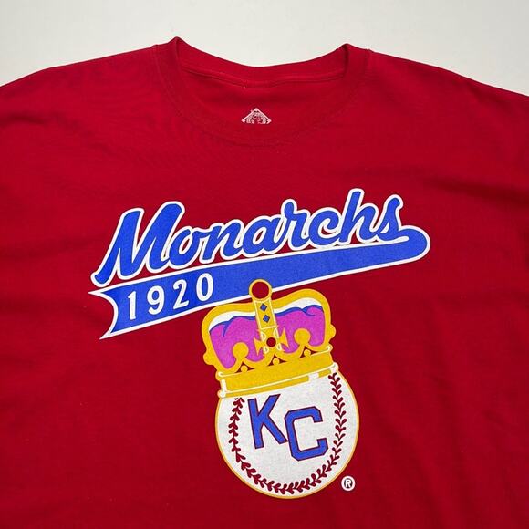 KC MONARCHS NEGRO LEAGUE BASEBALL Men’s 3XL Red T-Shirt - Picture 1 of 3